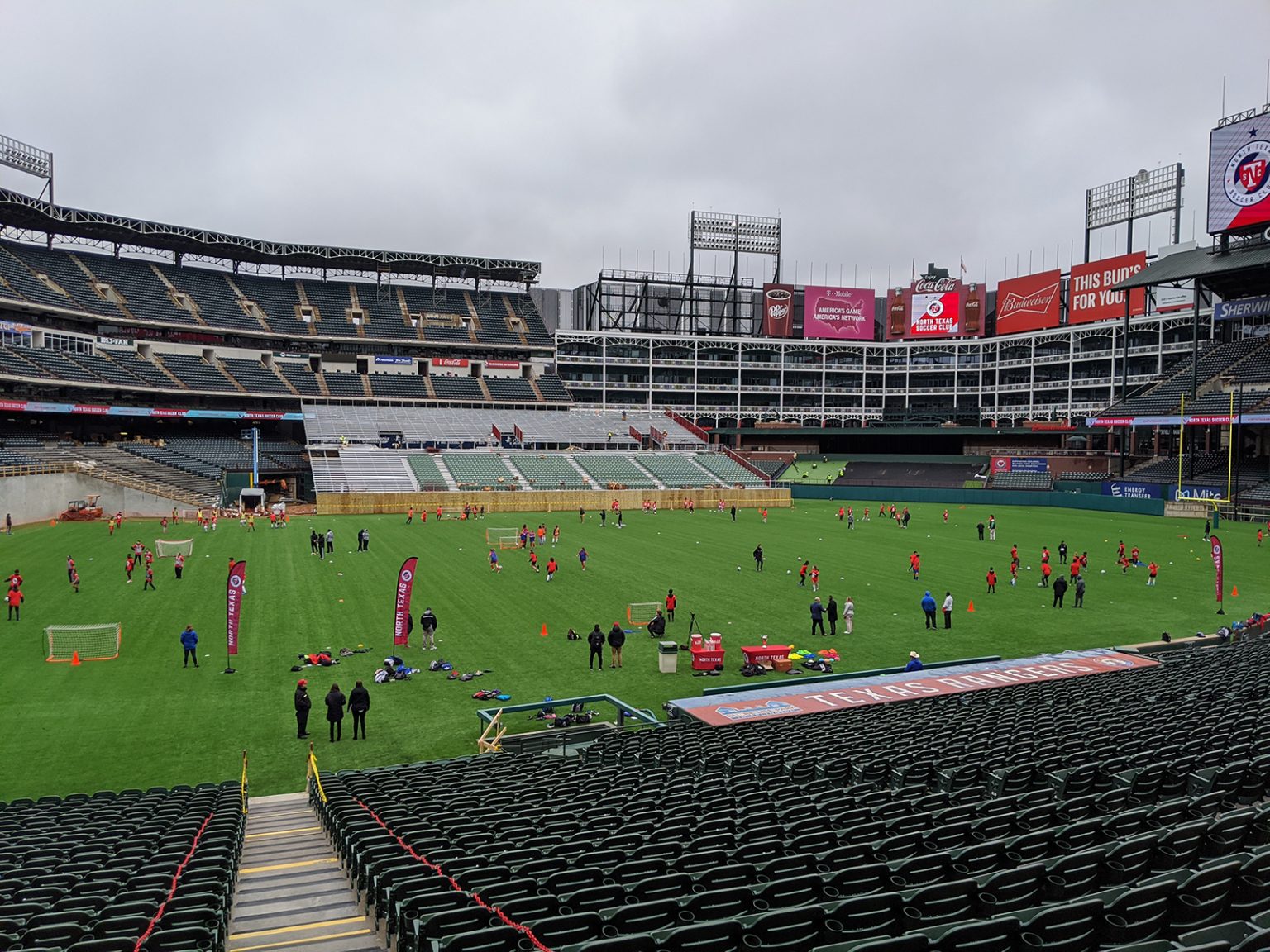 A sneak peek at Globe Life Park's soccer set up for North Texas SC