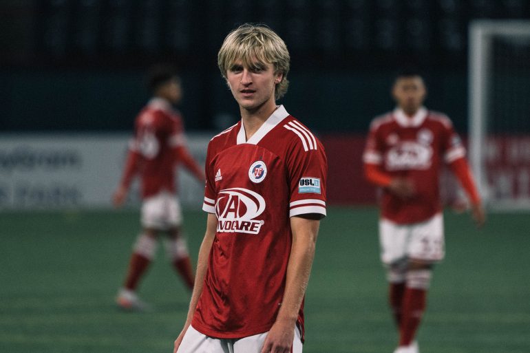 Thomas Roberts during the season final 2-1 North Texas SC win over Tormenta FC, October 25, 2020. (Jacob Simmons, 3rd Degree)