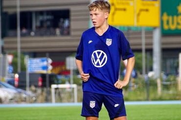 Bryce Outman with the US U15s.