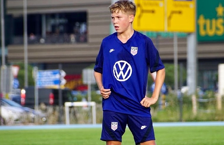 Bryce Outman with the US U15s.