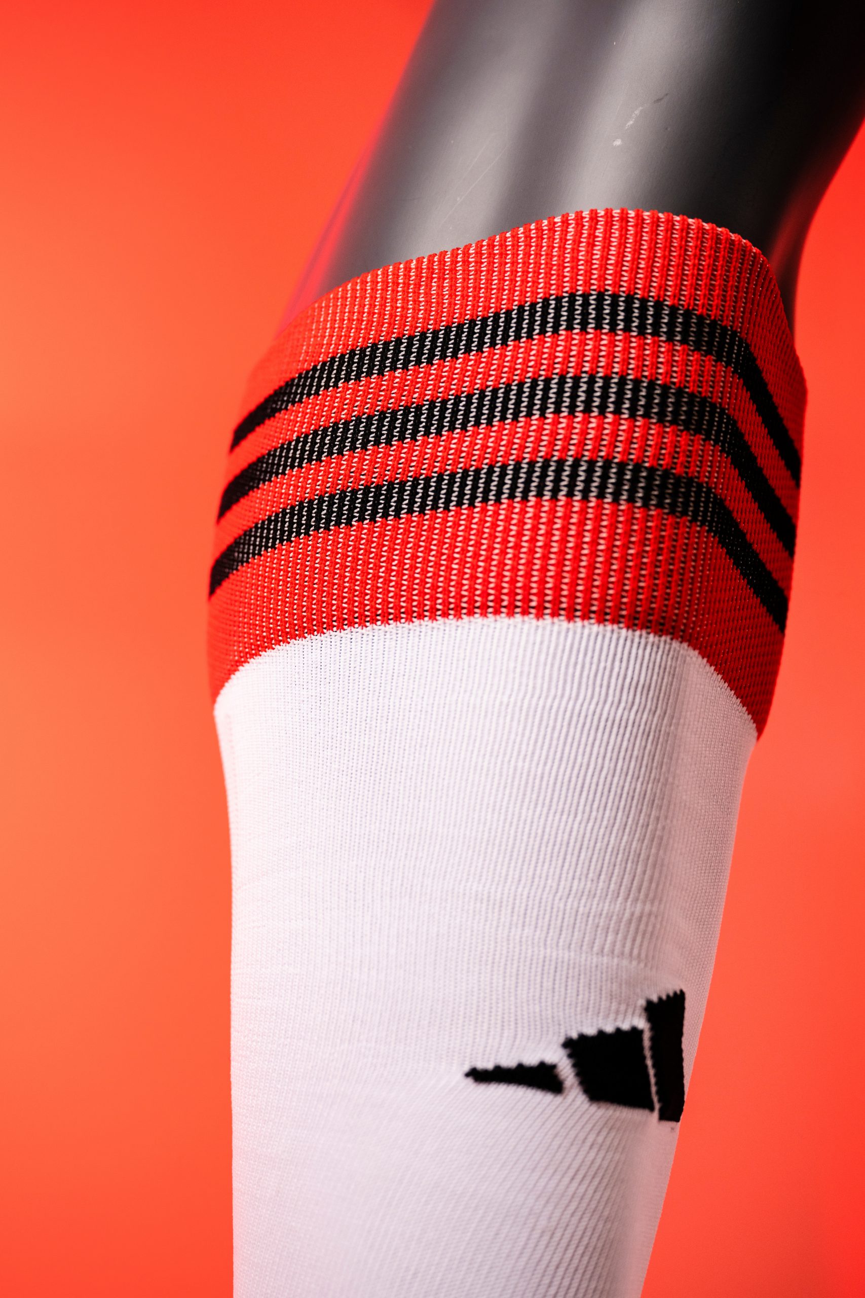 Red sock cuff on the Burn Baby Burn Kit the new 2023 secondary FC Dallas uniform. (Courtesy FC Dallas)