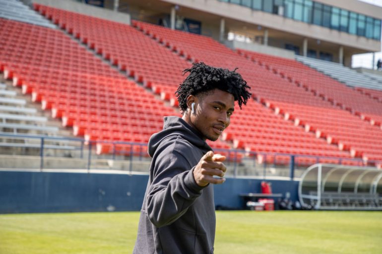 Hope Avayevu is all smiles prior to facing LAFC 2, March 26, 2023. (Courtesy North Texas SC)