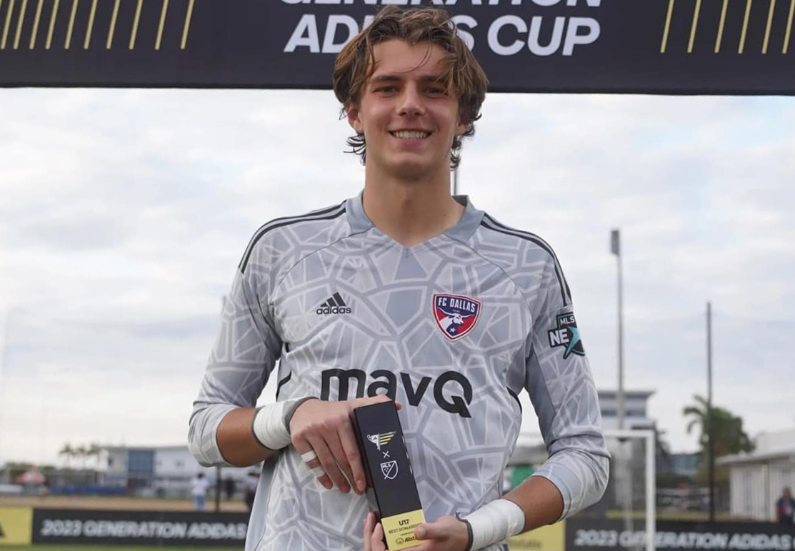 Julian Eyestone was named Generation adidas Cup Best Goalkeeper at the 2023 GA Cup. (Courtesy MLS Nest)