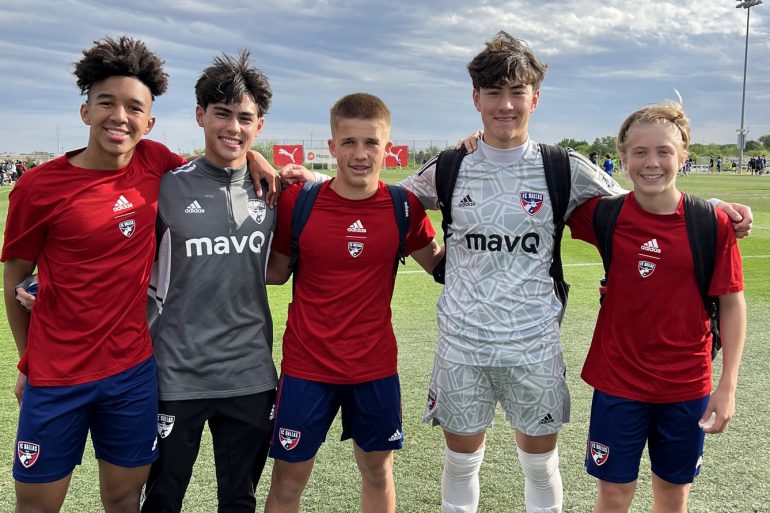 FCD U16s: Luke Munson, Michael Cortellessa, Caleb Swann, Blake Wheeler, and Bryce Outman. (Courtesy Paul Munson)