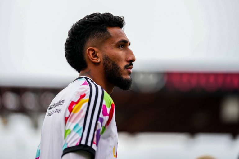 Jesus Ferreira is focused pregame vs Nashville SC, June 3, 2023. (Courtesy FC Dallas)