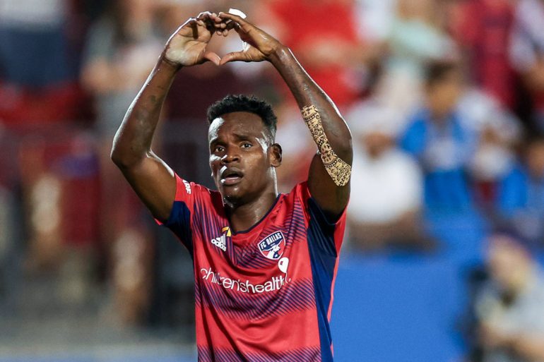 Jader Obrian expresses his feelings against Seattle, Sept 16, 2023. (Courtesy FC Dallas)