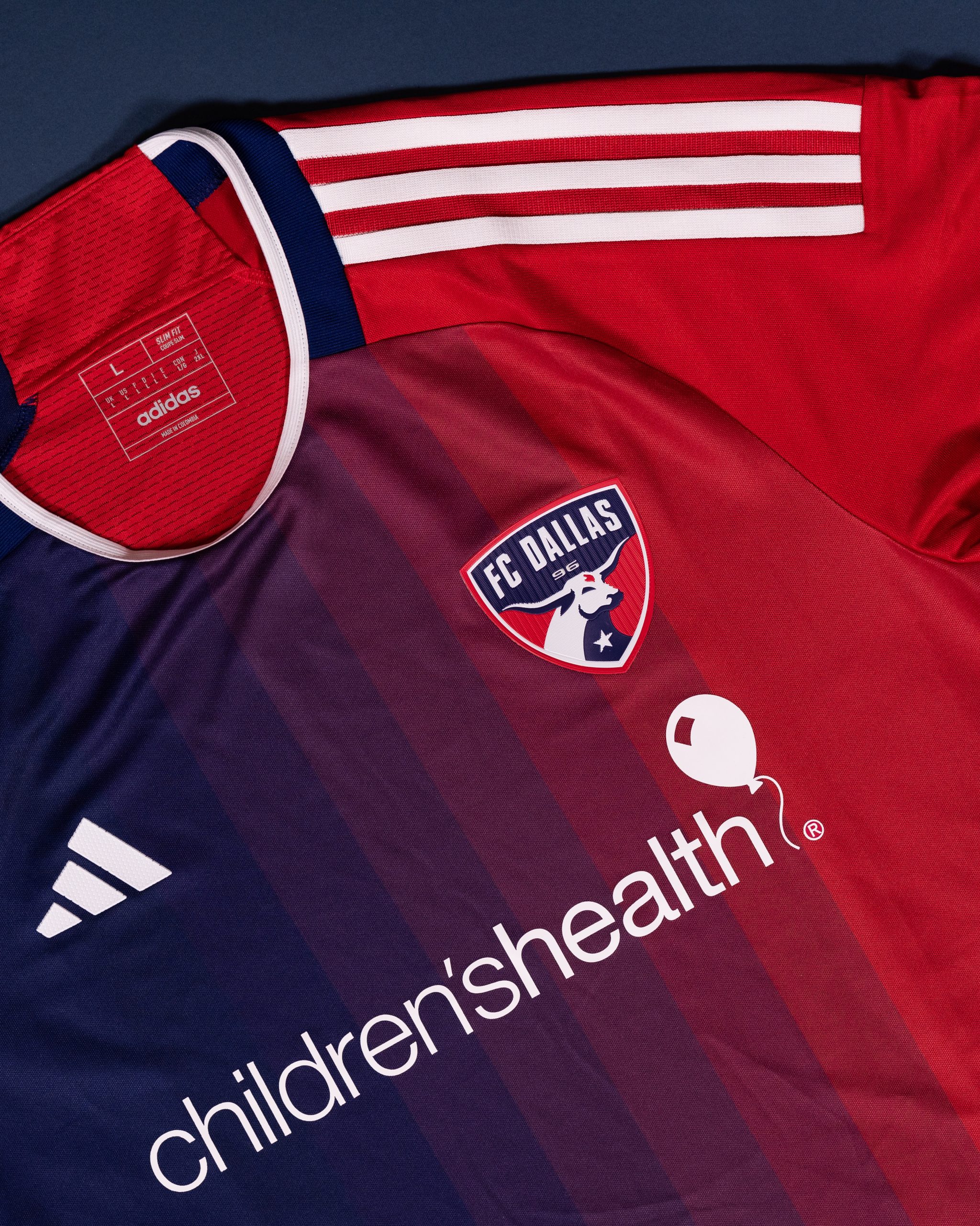 FC Dallas launched its Afterburner kit front and 3 stripes detail. (Courtesy FC Dallas)