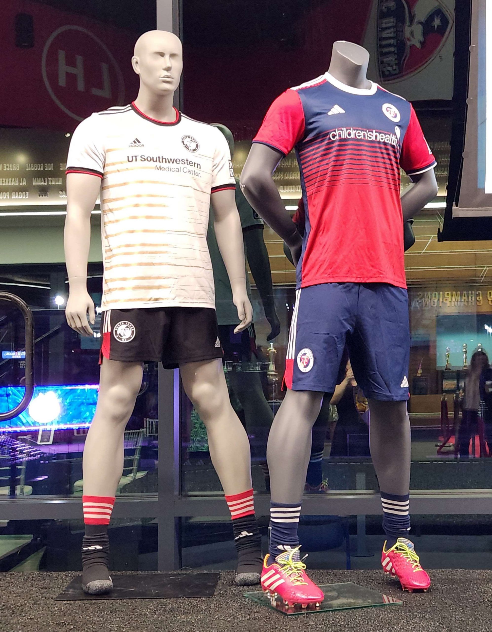The North Texas SC kits for 2024. The new primary kit is on the right. (Tina Baxley, 3rd Degree)