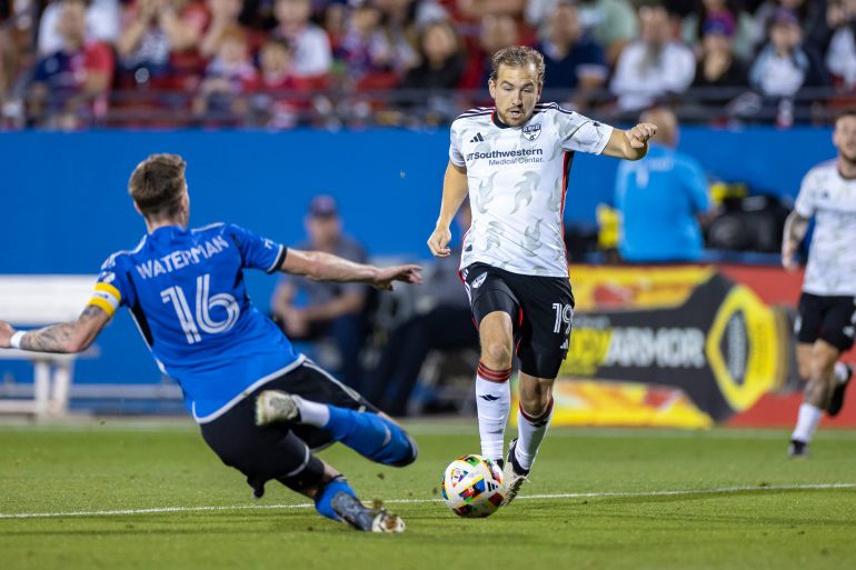 Paxton Pomykal carries into the box against CF Montreal, March 2, 2024. (Matt Visinsky, 3rd Degree)