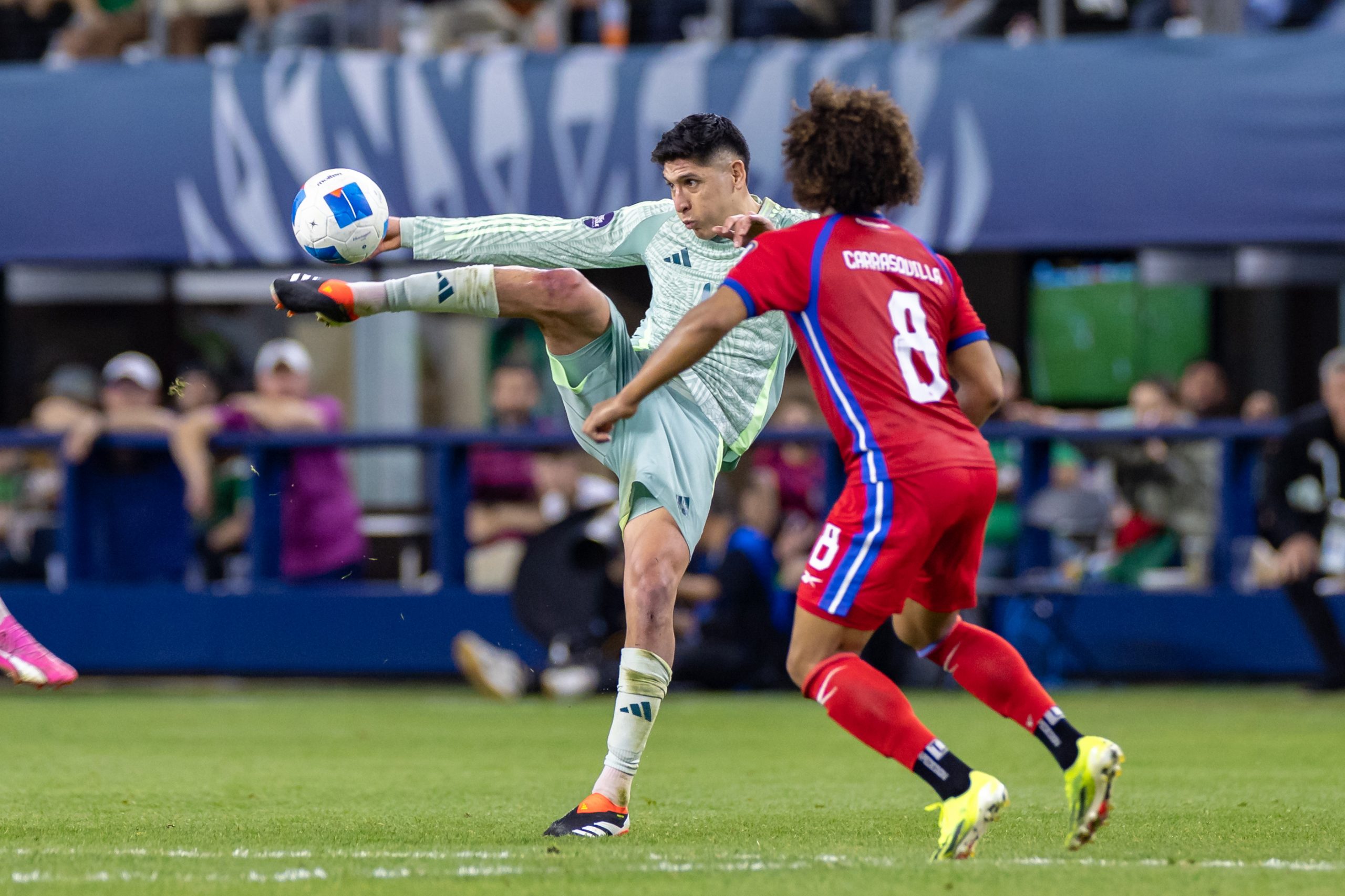 Coco Carrasquilla defends against Mexico as Panama fall 3-0 on March 21, 2024, at AT&T Stadium in Arlington, Texas. (Matt Visinsky, 3rd Degree)