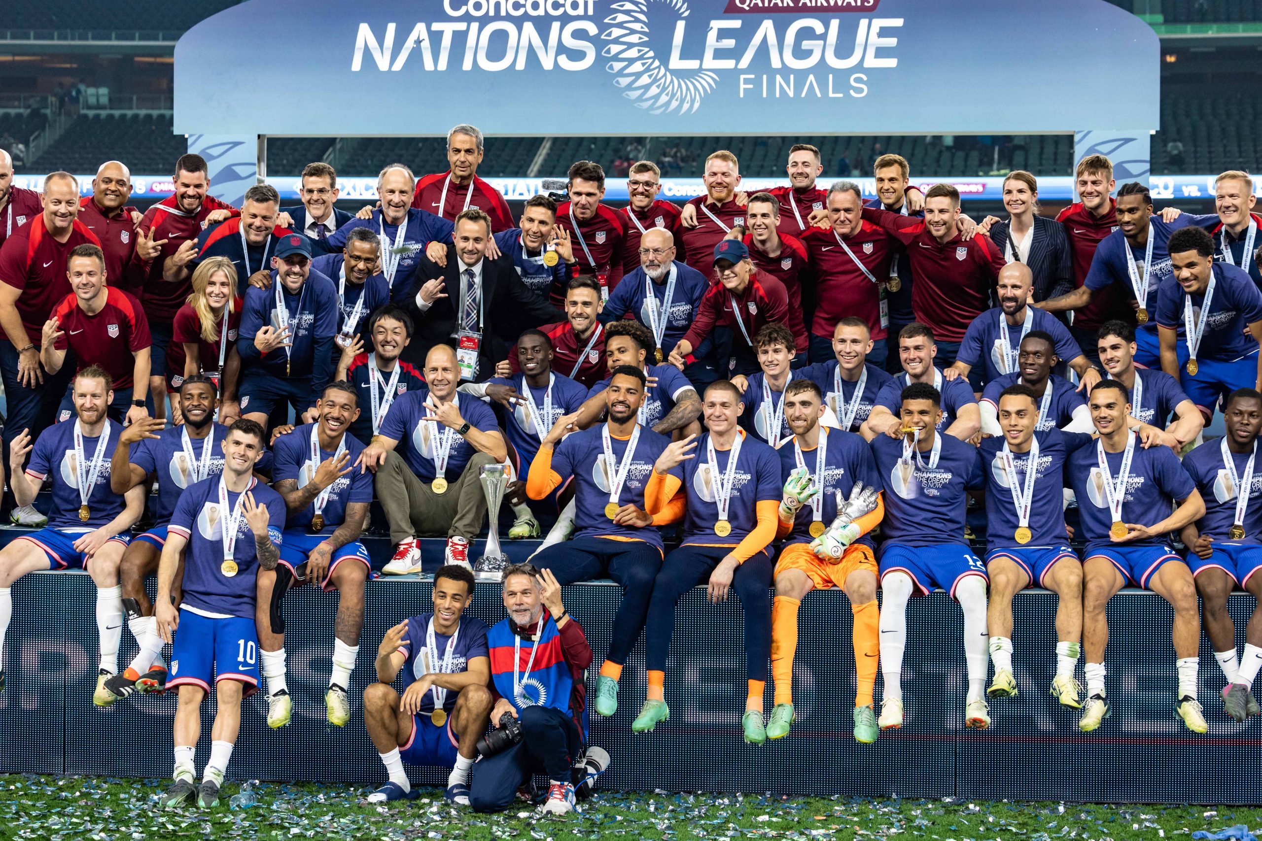 USA celebrates their 2-0 Nations League Final win over Mexico, March 24, 2024. (Matt Visinsky, 3rd Degree)