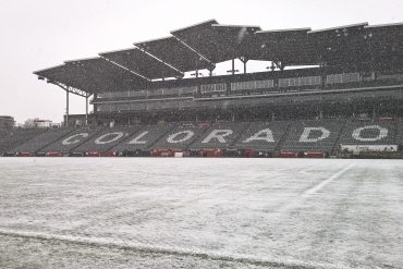 Dicks Sporting Goods Park Covered In Snow.