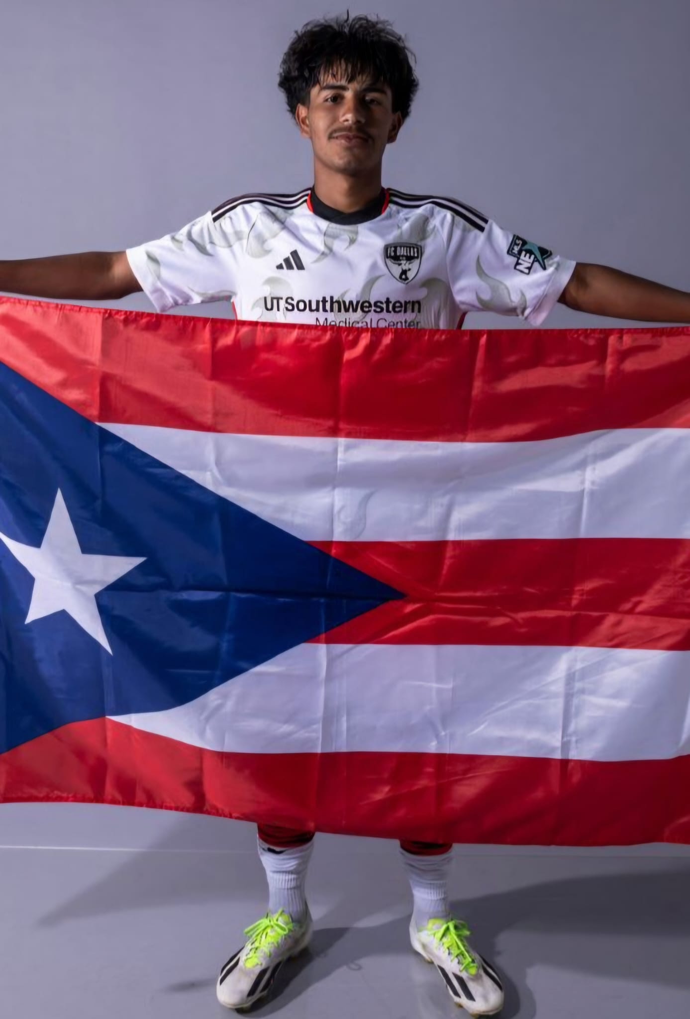 Diego Echevarria with the Puerto Rico flag. 