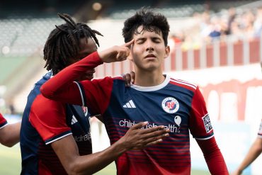 Diego Garcia takes a moment after scoring the game-winner versus The Town FC, April 7. 2024. (Courtesy North Texas SC)