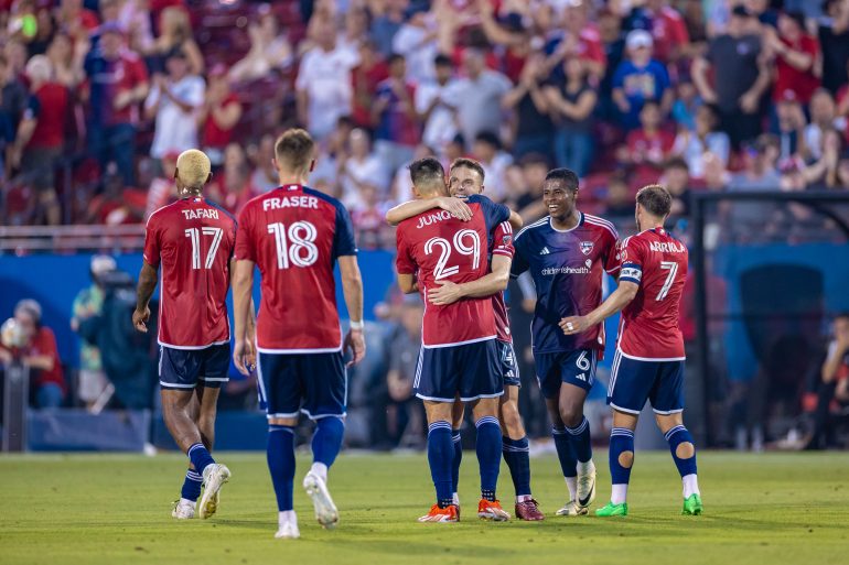 FCD is all hugs after Asier Illarramendi scores vs Real Salt Lake, May 25, 2024. (Matt Visinsky, 3rd Degree)
