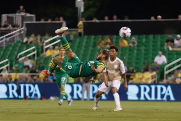 Manuel Arteaga scored a stunning bicycle kick goal for the Rowdies against Birmingham Legion in the 2024 US Open Cup Round of 32.