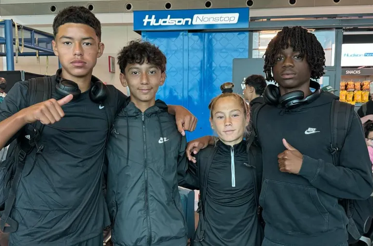 Christian Guillen, Alex Soria, Justus Jones, and Tamba Hallie head to USYNT ID Camp in San Diego, May 2024.