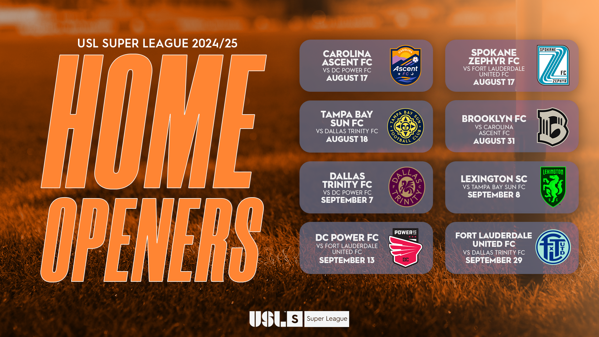 USL Super League home openers. (Courtesy USL-SL