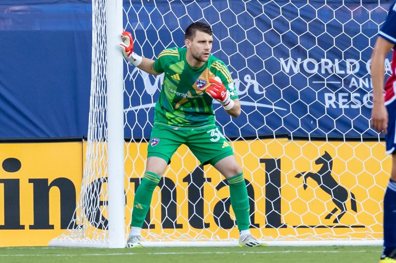 Maarten Paes lines up his wall against St Louis City, June 15, 2024. (Matt Visinsky, 3rd Degree)