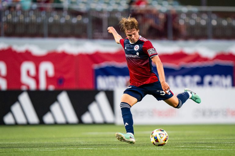 Nolan Norris shoots on goal for North Texas SC in 2024. (Courtesy North Texas SC)