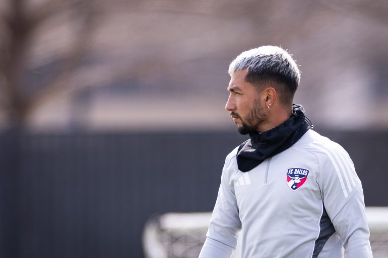 Lucho Acosta in his first FC Dallas practice (FC Dallas Communications)