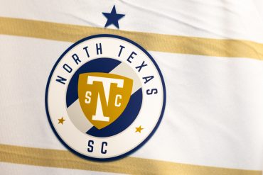The 2025 North Texas SC “The Gateway Kit” secondary jersey badge detail. (Courtesy North Texas SC)