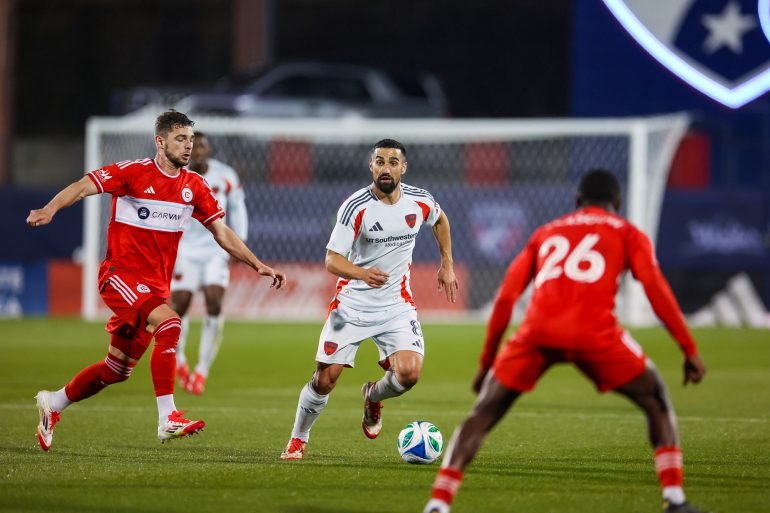 Sebastian Lletget takes on the Chicago Fire, March 8, 2025. (Courtesy FC Dallas)