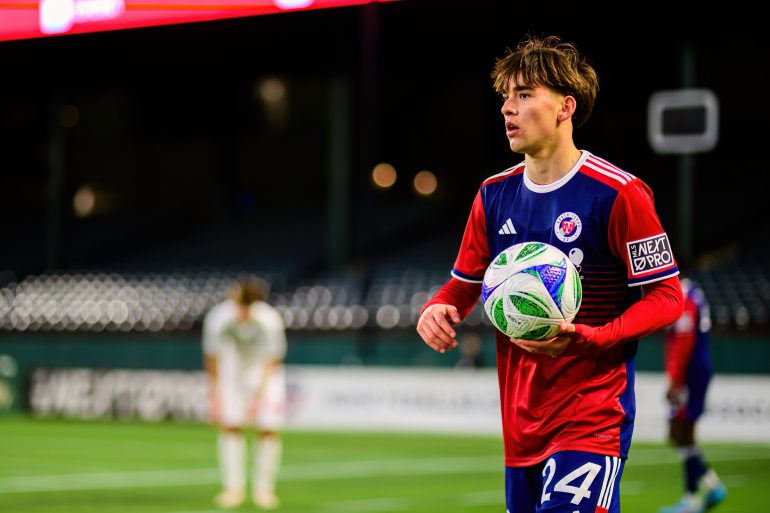 Josh Torquato makes his North Texas SC debut against St Louis City, March 9, 2025. (Courtesy North Texas SC)