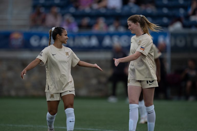 Camryn Lancaster and Lexi Missimo before Dallas Trinity FC played Carolina Ascent FC. (Dallas Trinity FC)