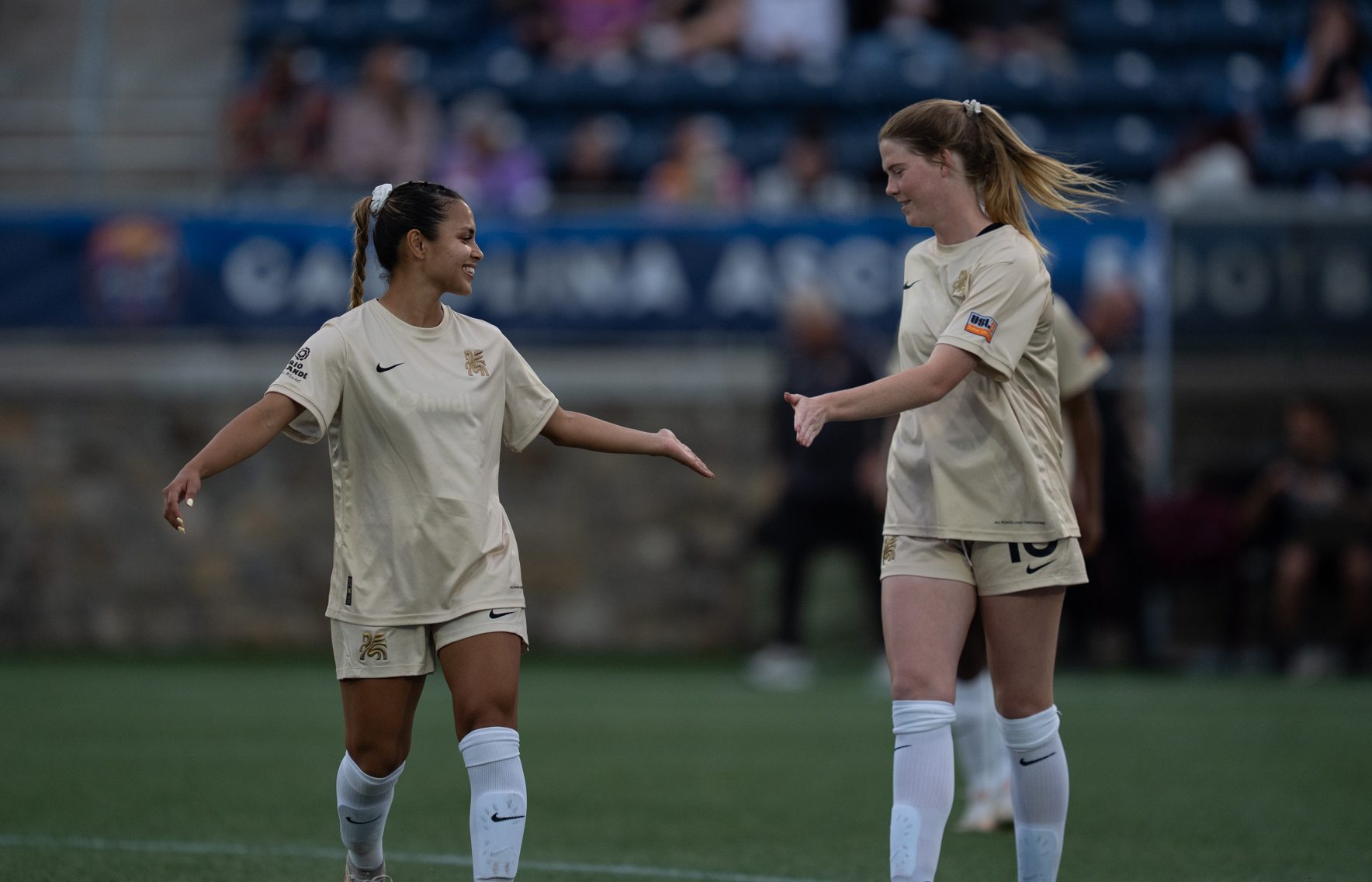 Camryn Lancaster and Lexi Missimo before Dallas Trinity FC played Carolina Ascent FC. (Dallas Trinity FC)