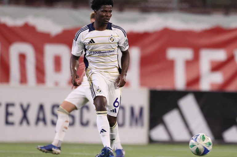 Aaron Essel gets the start against The Town, April 23, 2025. (Courtesy North Texas SC)