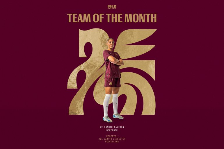 Hannah Davison and Camryn Lancaster named to USL Super League’s Team of the Month for March. (Courtesy Dallas Trinity FC)