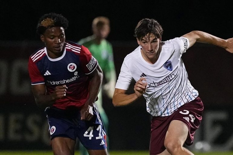 Tarik Scott takes on Colorado Rapids 2, June 18, 2025. (Courtesy North Texas SC)