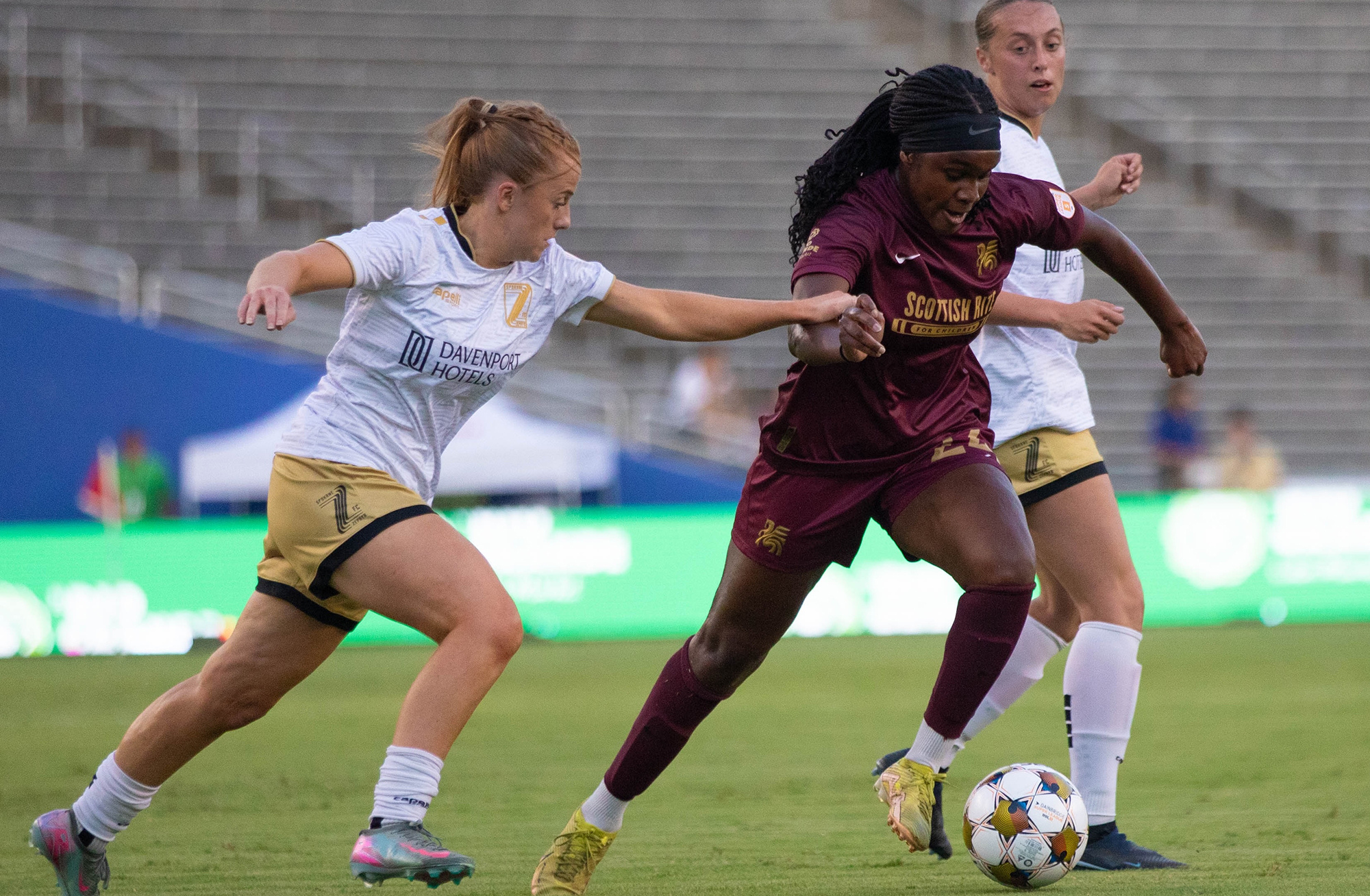 Wayny Balata scored the opening goal of the 2025-26 Dallas Trinity season against Spokane Zephyr, August 23, 2025. (Brock Burgan, Dallas Trinity)