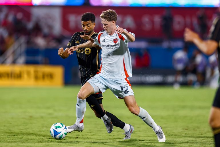 Christian Cappis battles in midfield against LAFC, August 23, 2025. (Matt Visinsky, 3rd Degree)