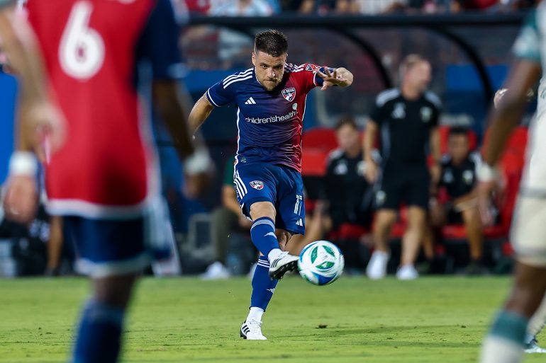 Ramiro takes a shot against Portland Timbers, August 9, 2025. (Matt Visinsky, 3rd Degree)