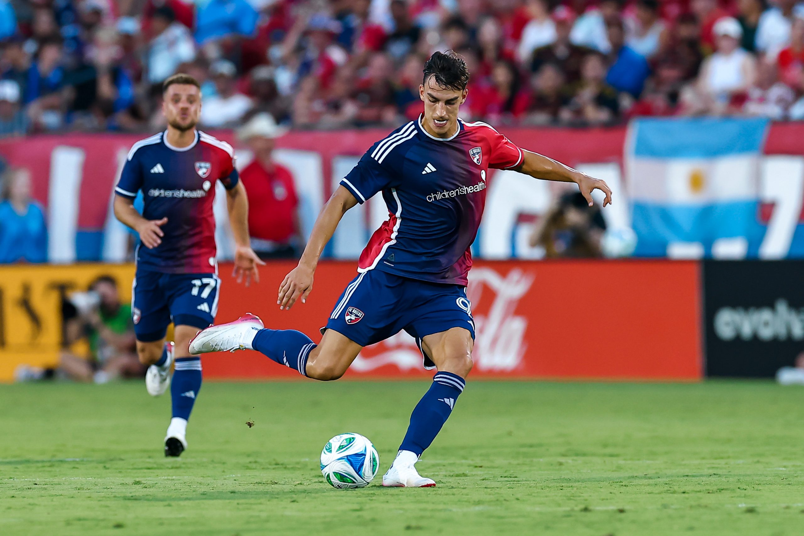Petar Musa pulls the trigger against Portland Timbers, August 9, 2025. (Matt Visinsky, 3rd Degree)