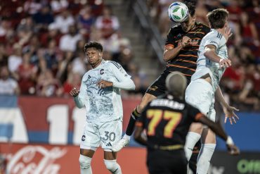 Petar Musa heads the ball back across the box against the Colorado Rapids, Sept 20, 2025. (Mike Brooks, 3rd Degree)