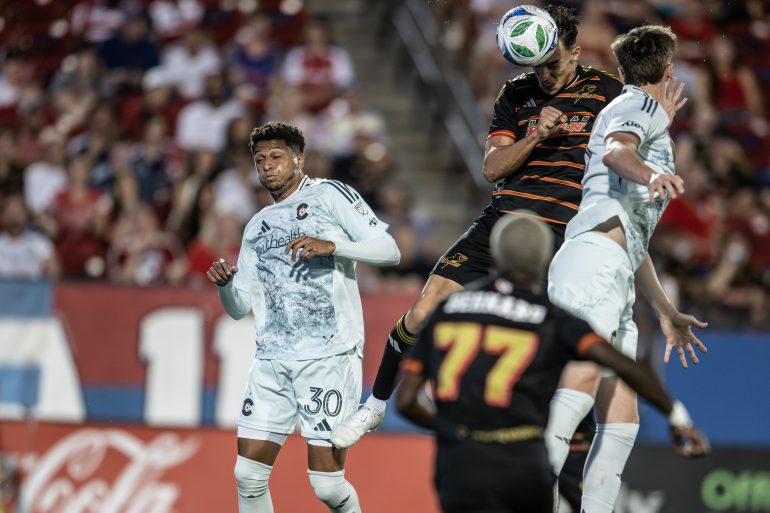 Petar Musa heads the ball back across the box against the Colorado Rapids, Sept 20, 2025. (Mike Brooks, 3rd Degree)