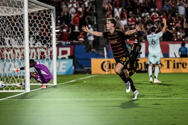 Christian Cappis celebrates his goal against Colorado Rapids, Sept 20, 2025. (Mike Brooks, 3rd Degree)