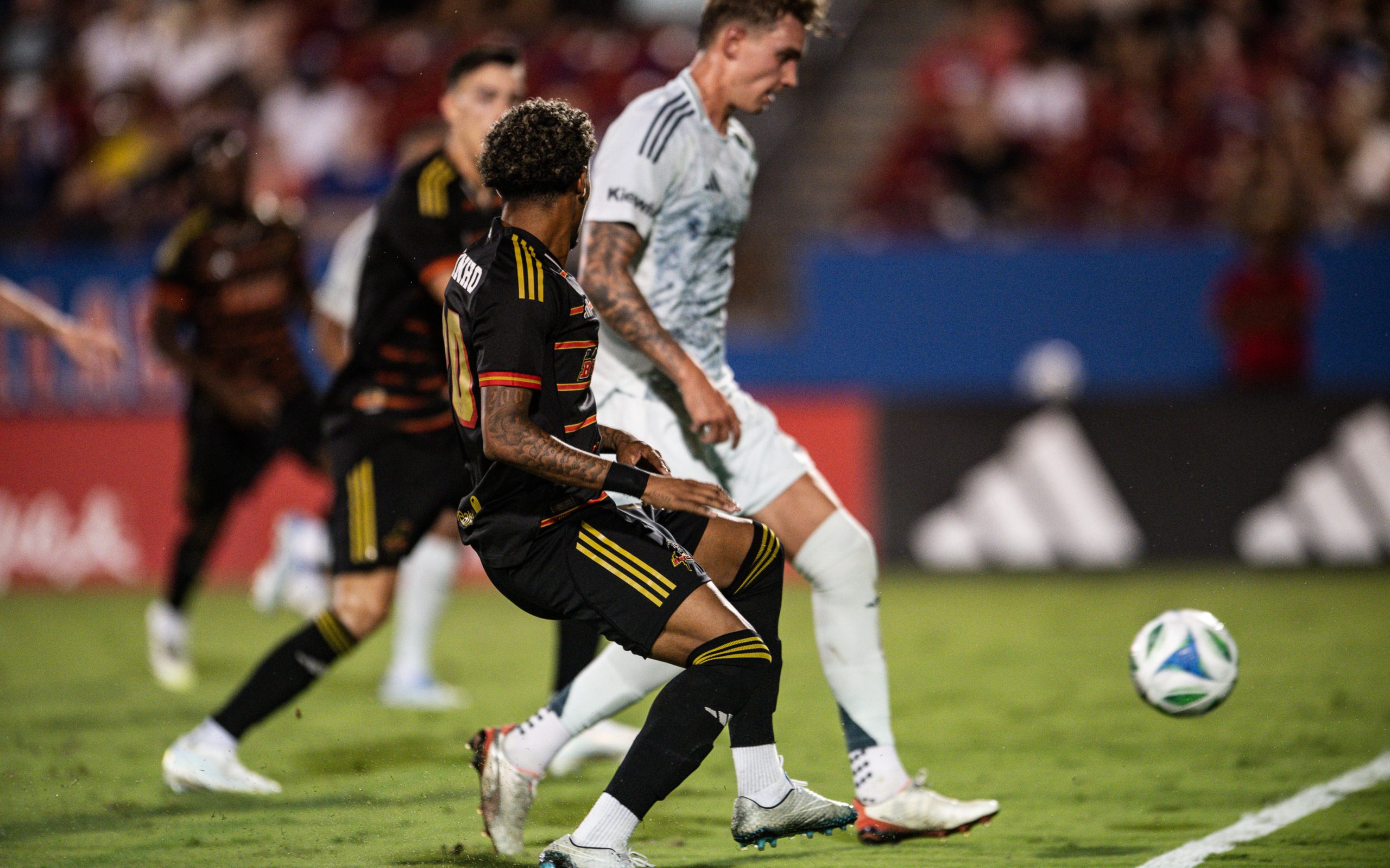 Pedrinho's attempted low cross is redirected into the net by a Colorado Rapids defender, Sept 20, 2025. (Mike Brooks, 3rd Degree)