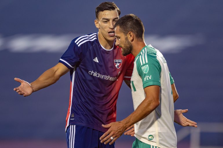 Petar Musa asks questions of Austin FC. Sept 14, 2025. (Courtesy FC Dallas)