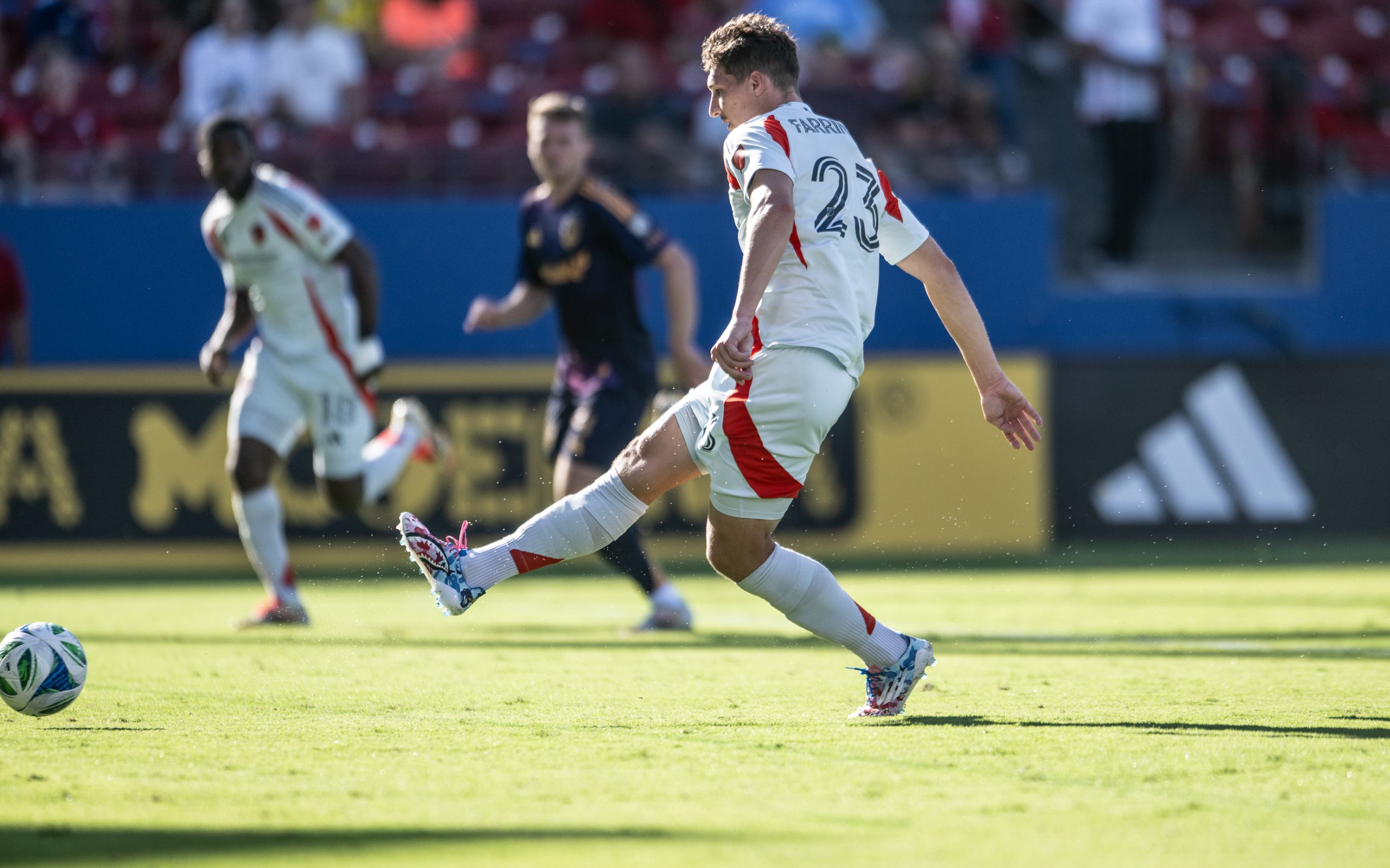 Logan Farrington takes a shot against LA Galaxy, October 4, 2025. (Mike Brooks, 3rd Degree)