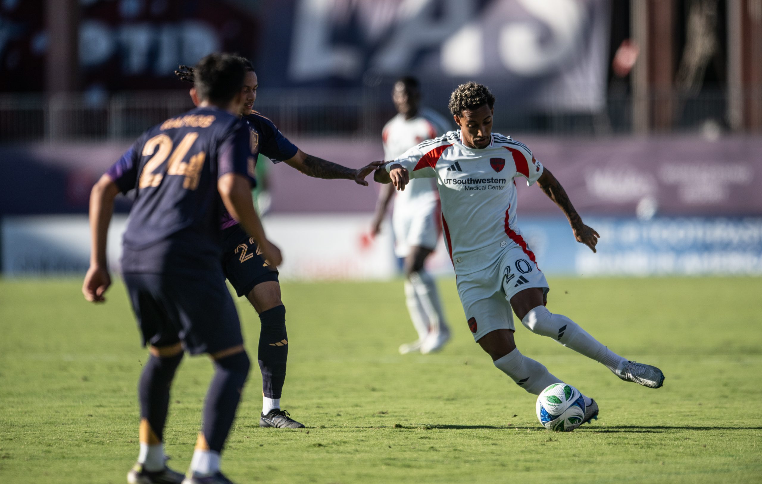 Pedrinho cuts back against the defense vs the LA Galaxy, October 4, 2025. (Mike Brooks, 3rd Degree)