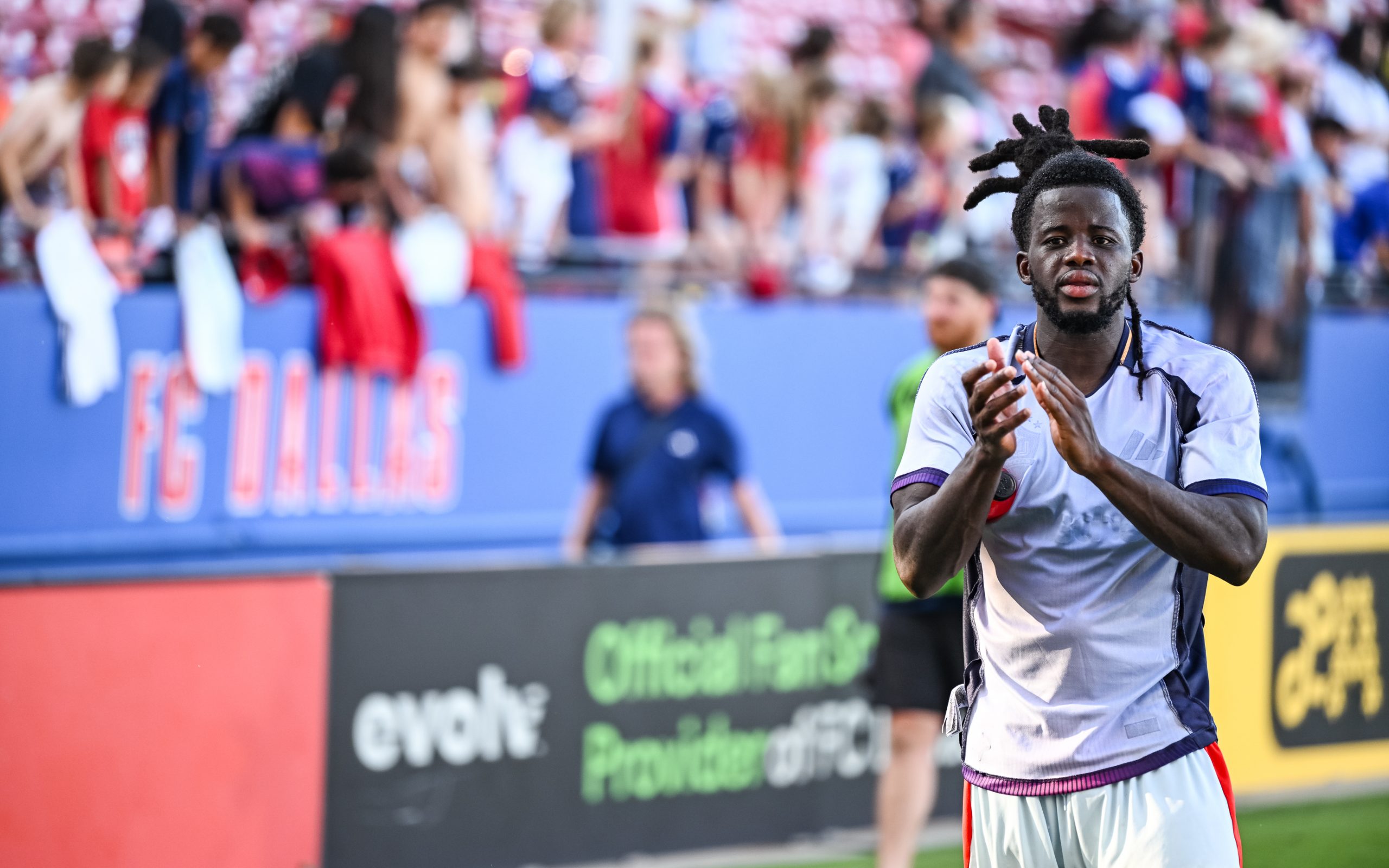 Lalas Abubakar celebrates the FC Dallas win against the LA Galaxy, October 4, 2025. (Mike Brooks, 3rd Degree)