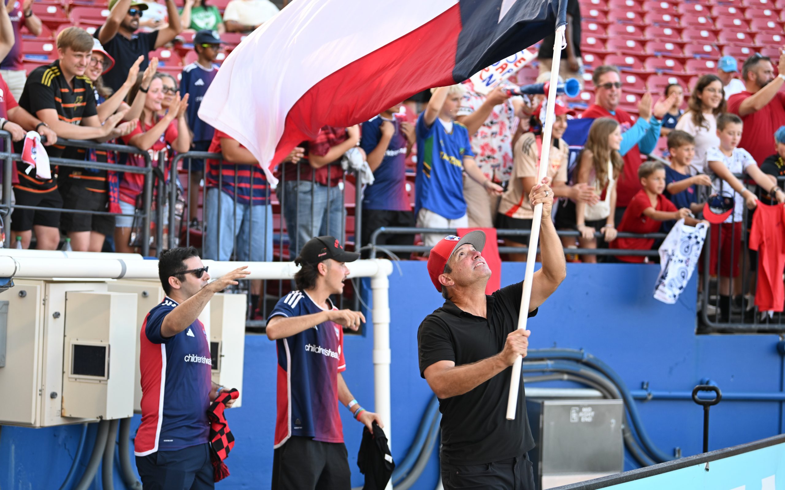 FC Dallas Coach Eric Quill celebrates the win against the LA Galaxy, October 4, 2025. (Mike Brooks, 3rd Degree)
