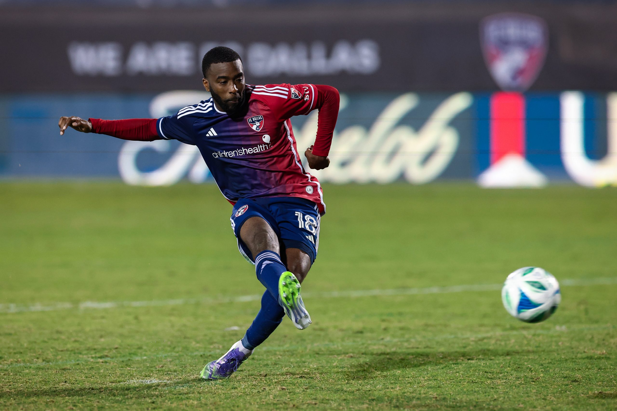 Shaq Moore scores his PK against Vancouver Whitecaps defense in the MLS Cup Playoff game 2, November 1, 2025. (Matt Visinsky, 3rd Degree)