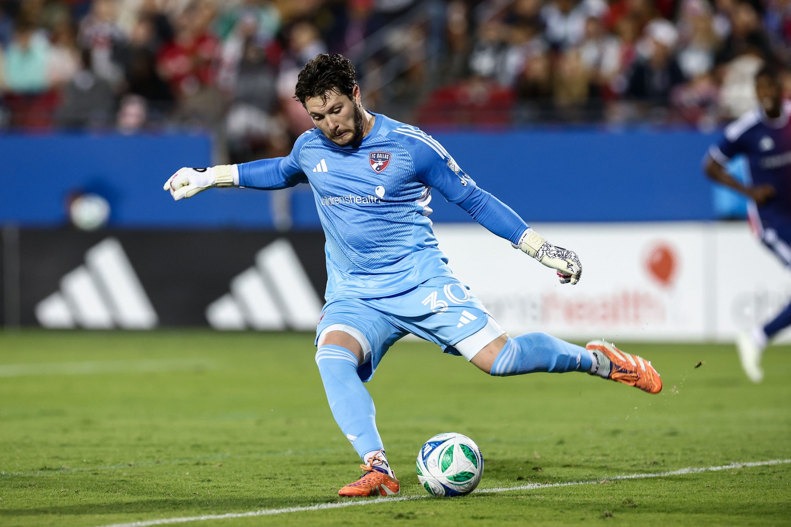Michael Collodi plays long against the Vancouver Whitecaps in the MLS Cup Players game 2, November 1, 2025. (Matt Visinsky, 3rd Degree)