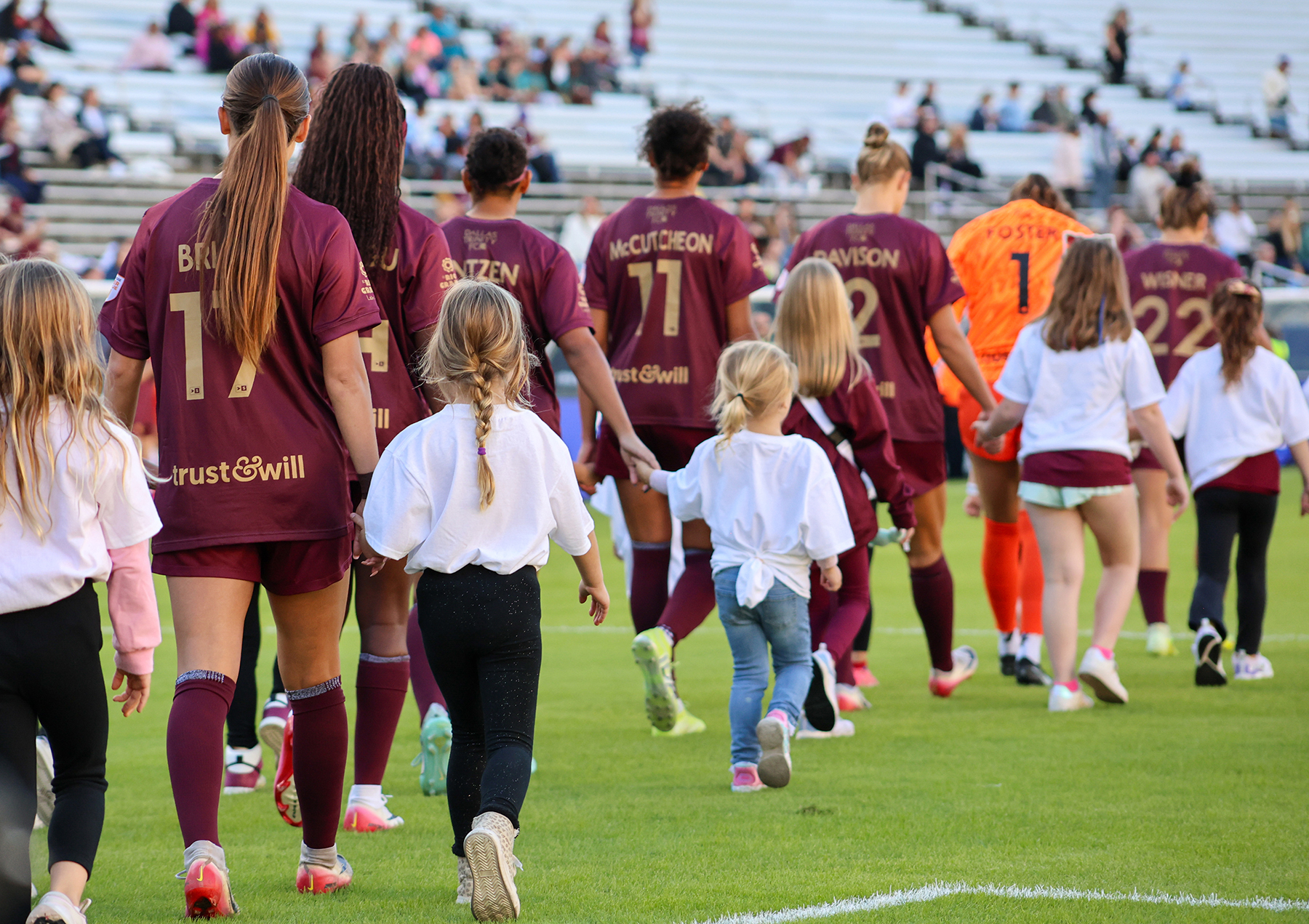 Dallas Trinity marches out against DC Power, November 2, 2025. (Beth Spicer, 3rd Degree)