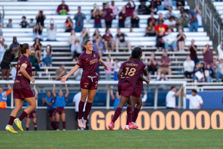 DTFC Celebrates Ubogagu's goal, DTFC vs LEX 12-20-25 (Photo Credit: Dallas Trinity FC)